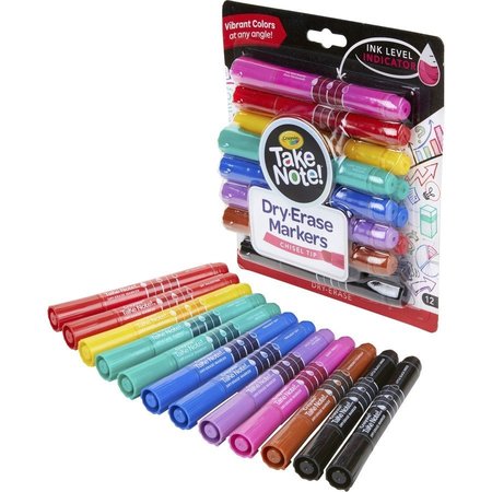 TAKE NOTE! Dry-Erase Marker, Chisel Tip, 12/PK, Assorted PK CYO586545